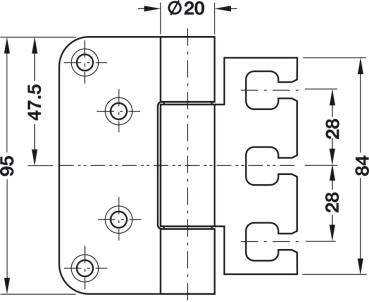 Preview: Objekttürband Edelstahl matt VX 7729/100 für ungefälzte Objekttüren bis 100 kg Simonswerk